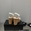 Chanel Heel 8cm Platform Sandal Leather White 2023