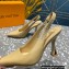 Louis Vuitton Heel 10cm Sparkle Slingback Pumps in leather Beige 2023