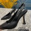 Louis Vuitton Heel 10cm Sparkle Slingback Pumps in leather Black 2023