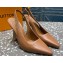 Louis Vuitton Heel 10cm Sparkle Slingback Pumps in leather Brown 2023