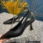 Louis Vuitton Heel 7cm Sparkle Slingback Pumps in leather Black 2023