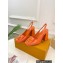 Louis Vuitton Heel 8.5cm Shake Slingback Pumps in Patent calf leather Orange 2023