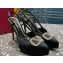 Valentino Heel 10.3cm Platform 2cm VLogo Signature Slingback Pumps Satin Black 2023