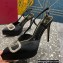 Valentino Heel 10.3cm Platform 2cm VLogo Signature Slingback Pumps Satin Black 2023