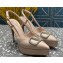 Valentino Heel 10.3cm Platform 2cm VLogo Signature Slingback Pumps Satin Nude 2023