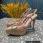 Valentino Heel 10.3cm Platform 2cm VLogo Signature Slingback Pumps Satin Nude 2023