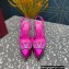 Valentino Heel 10.3cm Platform 2cm VLogo Signature Slingback Pumps Satin Fuchsia 2023