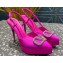 Valentino Heel 10.3cm Platform 2cm VLogo Signature Slingback Pumps Satin Fuchsia 2023