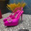 Valentino Heel 10.3cm Platform 2cm VLogo Signature Slingback Pumps Satin Fuchsia 2023