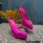 Valentino Heel 10.3cm Platform 2cm VLogo Signature Slingback Pumps Satin Fuchsia 2023