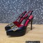 Valentino Heel 10.3cm Platform 2cm VLogo Signature Slingback Pumps Leather Black 2023