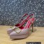 Valentino Heel 10.3cm Platform 2cm VLogo Signature Slingback Pumps Leather Nude 2023