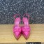 Valentino Heel 10.3cm Platform 2cm VLogo Signature Slingback Pumps Patent Pink 2023