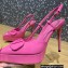 Valentino Heel 10.3cm Platform 2cm VLogo Signature Slingback Pumps Patent Pink 2023