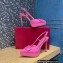Valentino Heel 10.3cm Platform 2cm VLogo Signature Slingback Pumps Patent Pink 2023
