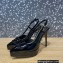 Valentino Heel 10.3cm Platform 2cm VLogo Signature Slingback Pumps Patent Black 2023