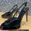 Valentino Heel 10.3cm Platform 2cm VLogo Signature Slingback Pumps Patent Black 2023