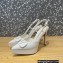 Valentino Heel 10.3cm Platform 2cm VLogo Signature Slingback Pumps Patent White 2023