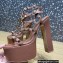 Valentino Heel 15cm Platform 6cm ROCKSTUD Sandals Leather Brown 2023