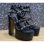 Valentino Heel 15cm Platform 6cm ROCKSTUD Sandals Leather Black 2023
