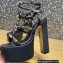 Valentino Heel 15cm Platform 6cm ROCKSTUD Sandals Leather Black 2023