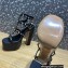 Valentino Heel 15cm Platform 6cm ROCKSTUD Sandals Leather Black 2023