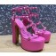 Valentino Heel 15cm Platform 6cm ROCKSTUD Sandals Leather Pink 2023