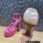 Valentino Heel 15cm Platform 6cm ROCKSTUD Sandals Leather Pink 2023