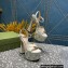 Gucci Heel 15.5cm Platform 6cm Interlocking G studs Sandals 719843 White 2023