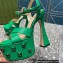 Gucci Heel 15.5cm Platform 6cm Interlocking G studs Sandals 719843 Green 2023