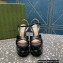 Gucci Heel 15.5cm Platform 6cm Interlocking G studs Sandals 719843 Black 2023