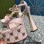 Gucci Heel 15.5cm Platform 6cm Interlocking G studs Sandals 719843 Pink 2023