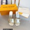 Louis Vuitton Heel 8.5cm Shake Mules in Metallic lambskin Gold 2023