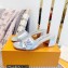 Louis Vuitton Heel 5.5cm Shake Mules in Metallic lambskin Silver 2023