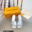 Louis Vuitton Heel 5.5cm Shake Mules in Metallic lambskin Silver 2023