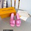 Louis Vuitton Heel 8.5cm Shake Mules in Patent calf leather Pink 2023