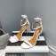 Aquazzura Heel 9.5cm Whip-It Fringe Leather Sandals White 2023