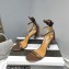 Aquazzura Heel 9.5cm Whip-It Fringe Leather Sandals Coffee 2023