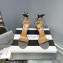 Aquazzura Heel 9.5cm Whip-It Fringe Leather Sandals Gray 2023