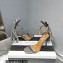 Aquazzura Heel 9.5cm Whip-It Fringe Leather Sandals Gray 2023