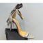 Aquazzura Heel 9.5cm Whip-It Fringe Leather Sandals Gray 2023