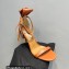 Aquazzura Heel 9.5cm Whip-It Fringe Leather Sandals Brown 2023