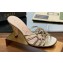 Gucci Heel 9cm Slide Sandals Gold with crystals Interlocking G 2023