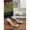 Gucci Heel 9cm Slide Sandals Gold with crystals Interlocking G 2023