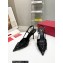 Valentino Heel 8.5cm VLogo Signature Slingback Pumps Hole Black 2023