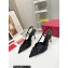 Valentino Heel 8.5cm VLogo Signature Slingback Pumps Hole Black 2023