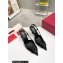 Valentino Heel 8.5cm VLogo Signature Slingback Pumps Hole Black 2023