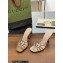 Gucci Heel 9cm Slide Sandals Gold with crystals Interlocking G 2023