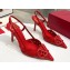 Valentino Heel 8.5cm VLogo Signature Slingback Pumps Hole Red 2023