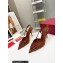 Valentino Heel 8.5cm VLogo Signature Slingback Pumps Hole Brown 2023